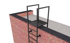 Пожарная вертикальная лестница П1-1-1 без покраски и промежуточной площадки