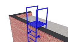 Эвакуационная вертикальная лестница без ограждений П1-1-1 с покраской