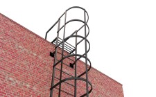 Эвакуационная вертикальная лестница из профильной трубы и арматуры