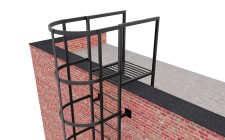 Пожарная вертикальная лестница П1-2-3 без покраски и промежуточной площадки