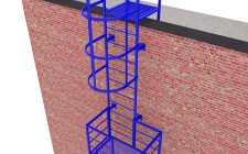 Эвакуационная вертикальная лестница П1-2-15 из профилированной трубы с покраской