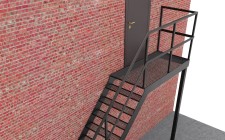 Сварная одномаршевая лестница МЛ-1-4 из металлического листа без покраски