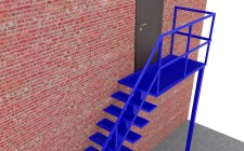 Эвакуационная одномаршевая лестница МЛ-1-8 из монокосоура с покраской