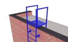 Эвакуационная вертикальная лестница без ограждений П1-1-3 с покраской