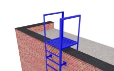 Пожарная вертикальная лестница без ограждений П1-1-6 с покраской