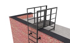 Пожарная вертикальная лестница из металлического уголка без покраски