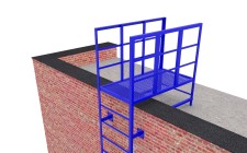 Эвакуационная вертикальная лестница из металлического уголка с покраской