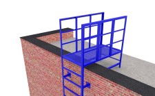 Эвакуационная вертикальная лестница из металлического уголка с покраской