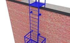 Сварная вертикальная лестница из металлического уголка с покраской