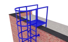 Эвакуационная вертикальная лестница с ограждениями П1-2-1 с покраской