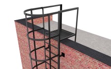 Пожарная вертикальная лестница П1-2-2 без покраски и промежуточной площадки