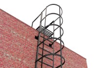 Эвакуационная вертикальная лестница из профильной трубы и уголка