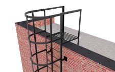 Пожарная вертикальная лестница П1-2-4 без покраски и промежуточной площадки