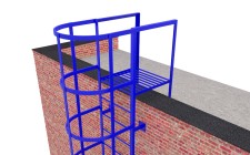 Эвакуационная вертикальная лестница с ограждениями П1-2-4 с покраской