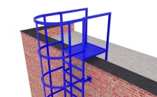 Эвакуационная вертикальная лестница с ограждениями П1-2-5 с покраской