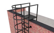 Пожарная вертикальная лестница П1-2-5 без покраски и промежуточной площадки