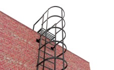Эвакуационная вертикальная лестница из профильной трубы и уголка
