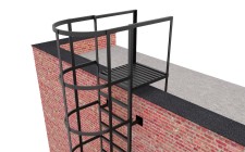 Пожарная вертикальная лестница П1-2-6 без покраски и промежуточной площадки
