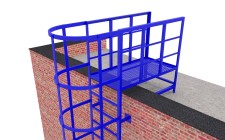 Эвакуационная вертикальная лестница П1-2-8 из металлического уголка с покраской