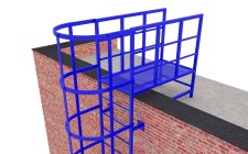 Эвакуационная вертикальная лестница П1-2-9 из арматуры с покраской