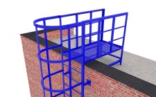 Эвакуационная вертикальная лестница П1-2-10 из металлического уголка с покраской