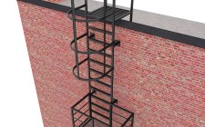 Пожарная вертикальная лестница из металлического уголка без покраски