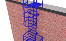 Пожарная вертикальная лестница из металлического уголка с покраской