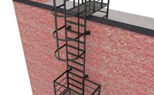 Сварная вертикальная лестница П1-2-23 из металлического уголка без покраски
