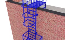 Эвакуационная вертикальная лестница П1-2-24 из металлического уголка с покраской