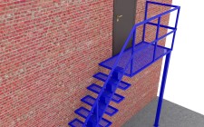 Эвакуационная одномаршевая лестница МЛ-1-3 из монокосоура с покраской