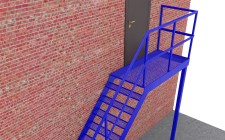 Эвакуационная одномаршевая лестница МЛ-1-4 из металлического листа с покраской