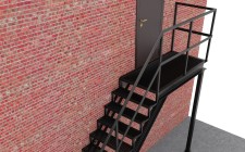 Сварная одномаршевая лестница МЛ-1-7 из швеллера без покраски