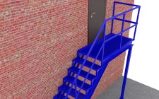 Эвакуационная одномаршевая лестница МЛ-1-7 из швеллера с покраской