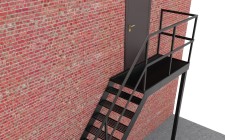 Сварная одномаршевая лестница МЛ-1-9 из листа без покраски