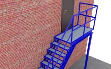 Эвакуационная одномаршевая лестница МЛ-1-17 из швеллера с покраской