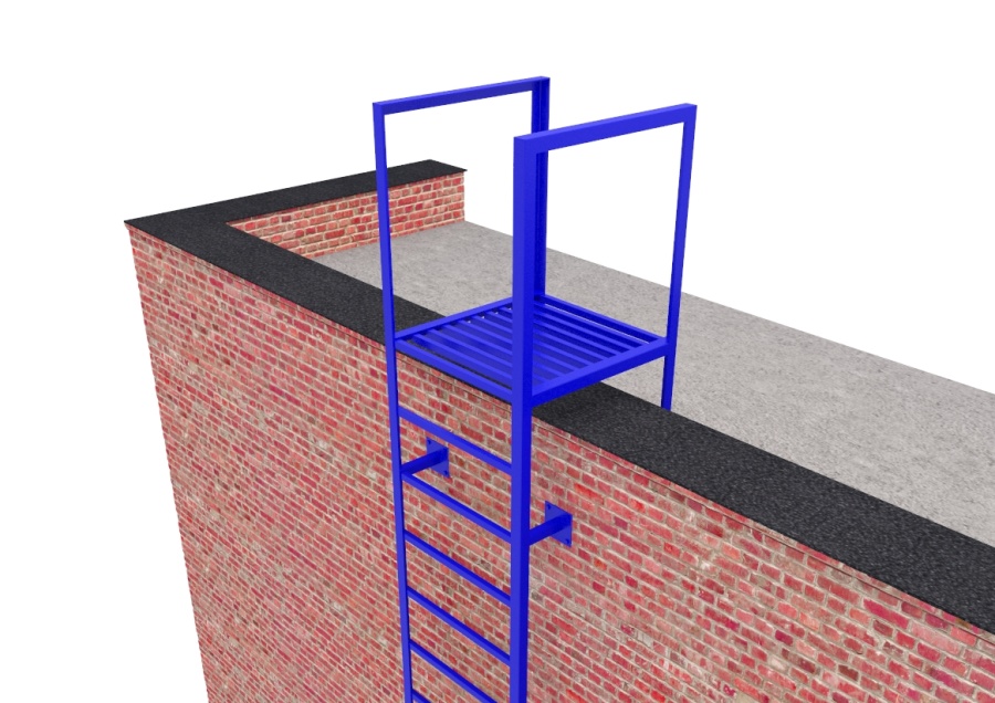 Фото товара Эвакуационная вертикальная лестница из металлического уголка и профильной трубы без ограждений и площадок