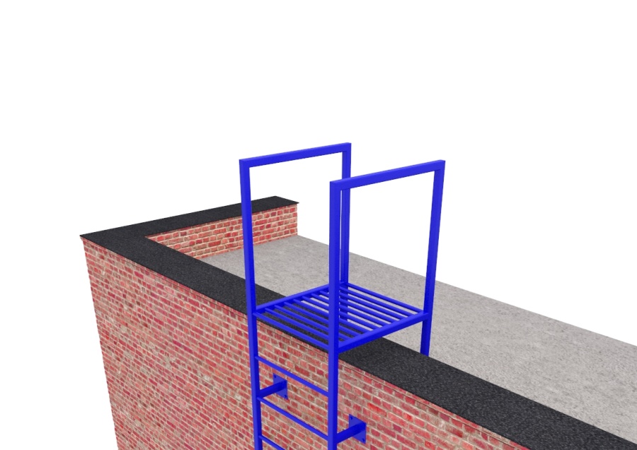 Фото товара Эвакуационная вертикальная лестница из профилированной трубы и арматуры без ограждения и площадок