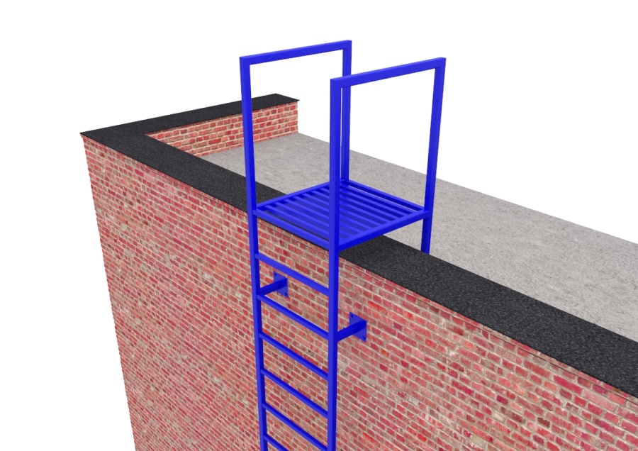 Фото товара Эвакуационная вертикальная лестница из профилированной трубы и металлического уголка без ограждений и площадок